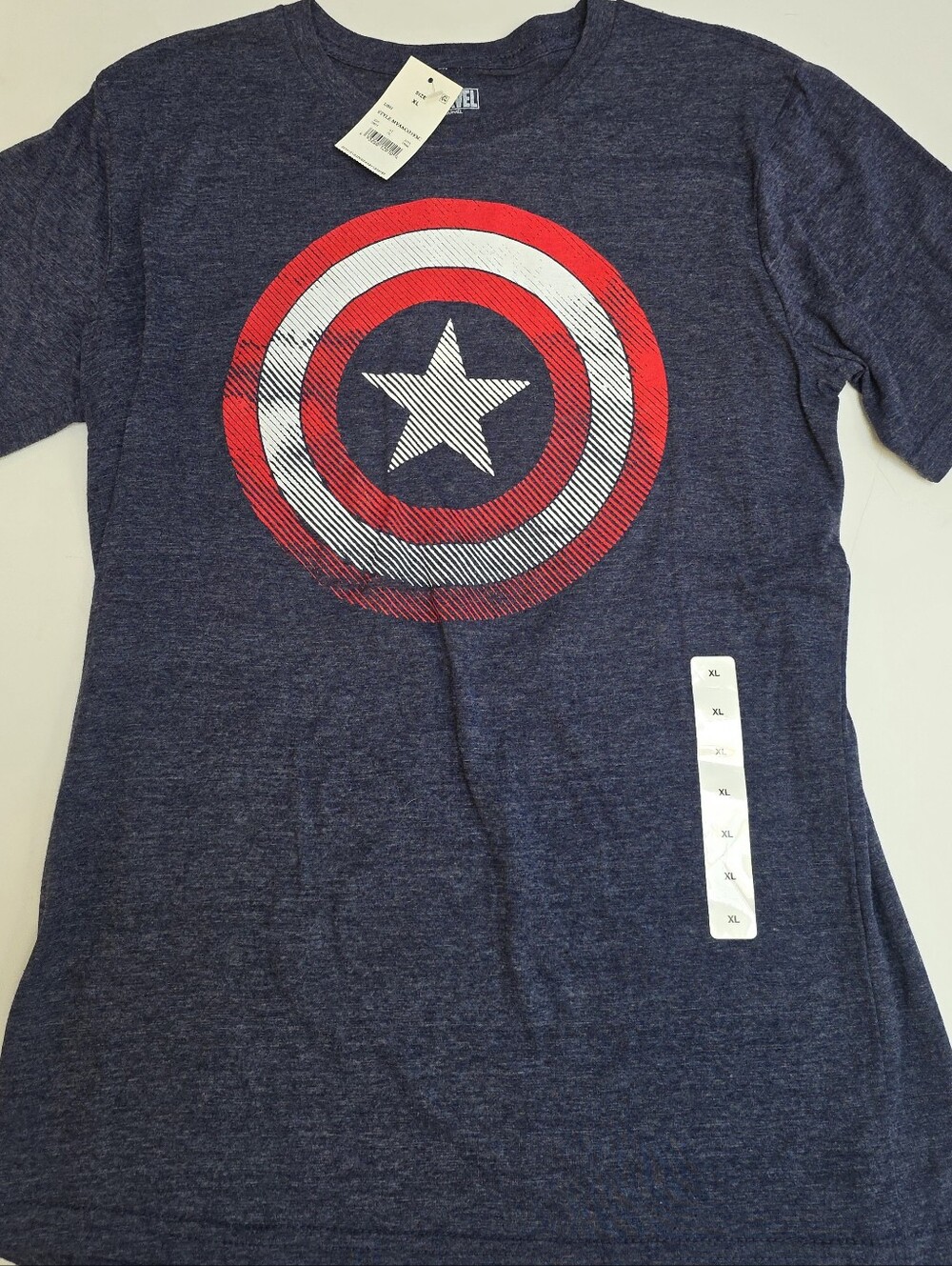 Boys XL (16) Marvel Navy Kids Short Sleeve Tee with Captain America Shield NWT